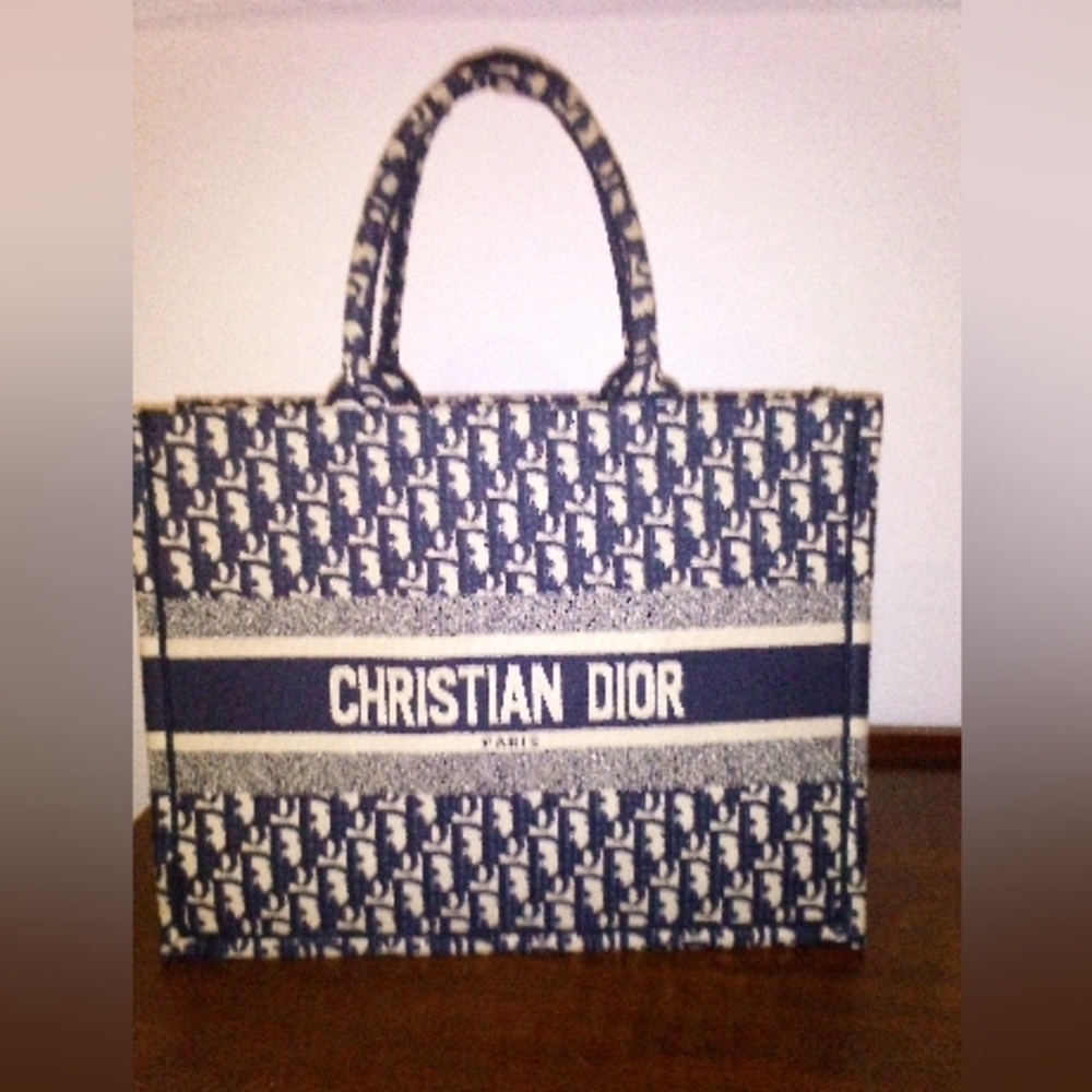 Dior Large Blue Monogram Book Tote